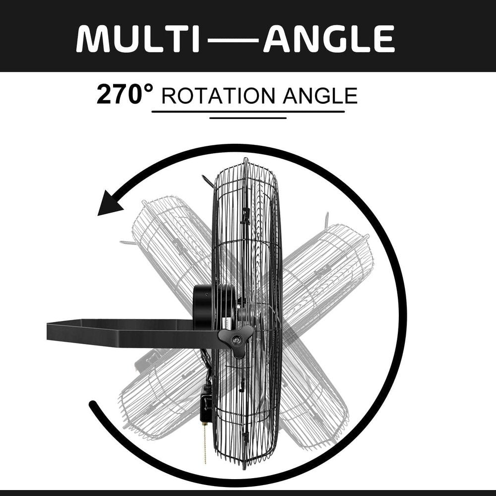 High Velocity Metal Wall Mount Fan-24inch - Simple Deluxe