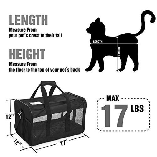 Pet Travel Carrier Soft Sided Portable Bag -L - Simple Deluxe