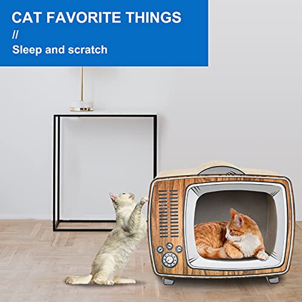 TV Cat Scratcher Cardboard Lounge Bed - Simple Deluxe