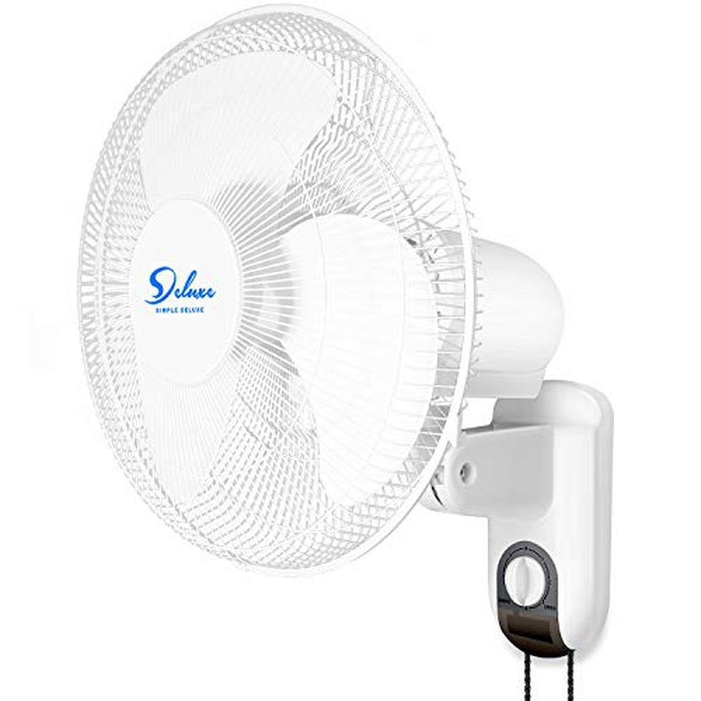 Quiet Operation Household Wall Mount Fans Oscillating, 2 Pack - Simple Deluxe