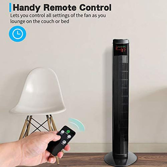 Electric Tower Fan with Remote Control -32inch - Simple Deluxe