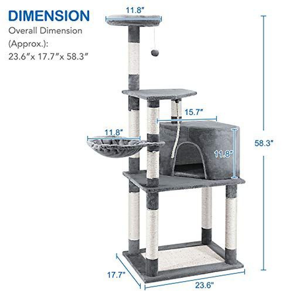 Cat Tree Condo with Scratching Post Platform - Simple Deluxe