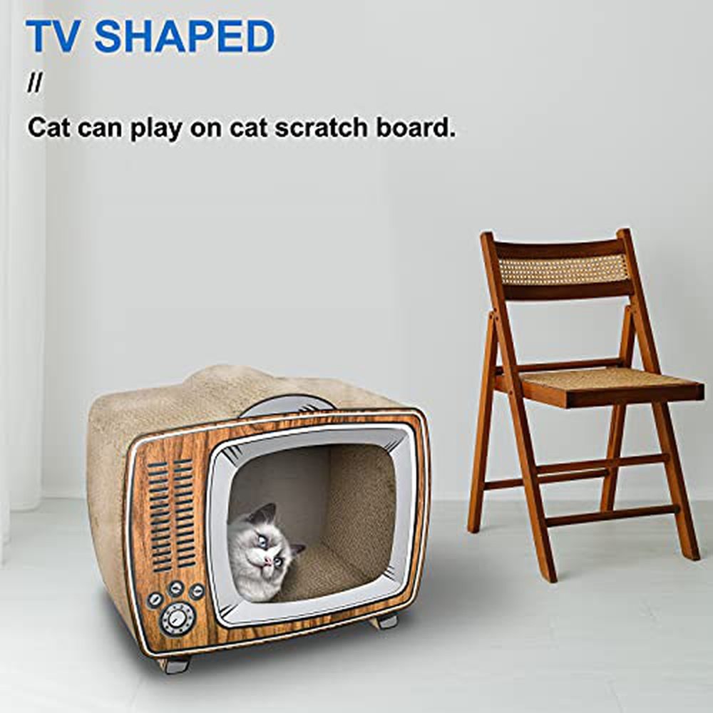 TV Cat Scratcher Cardboard Lounge Bed - Simple Deluxe