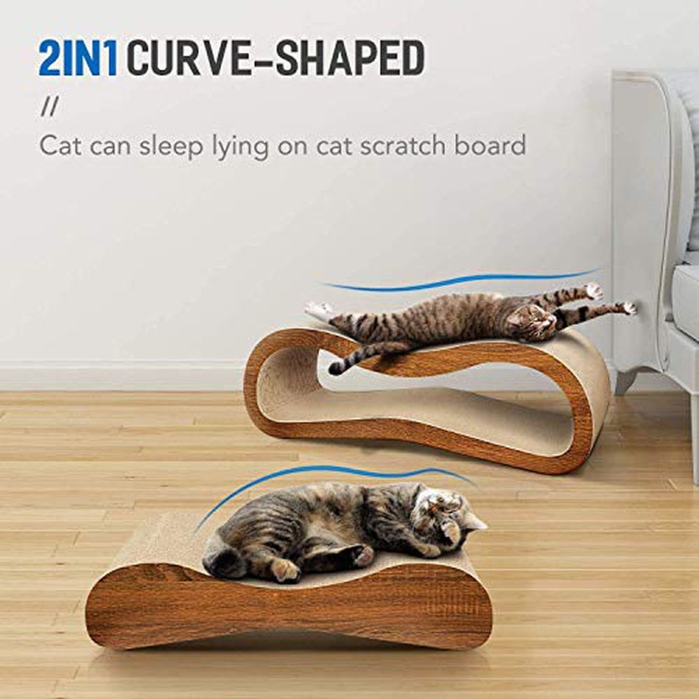 2 in 1 Cat Scratcher Cardboard Lounge Bed - Simple Deluxe