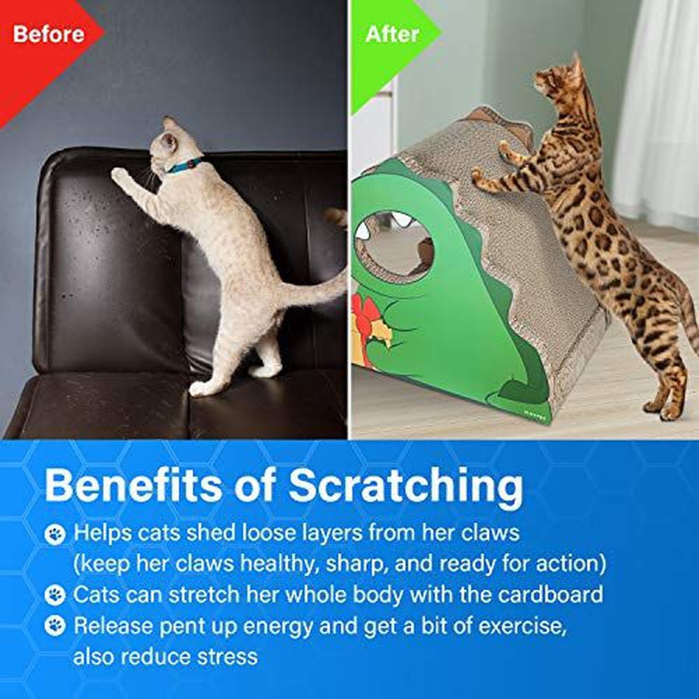 Dinosaur Shape Cat Scratching House Bed Furniture Protector - Simple Deluxe