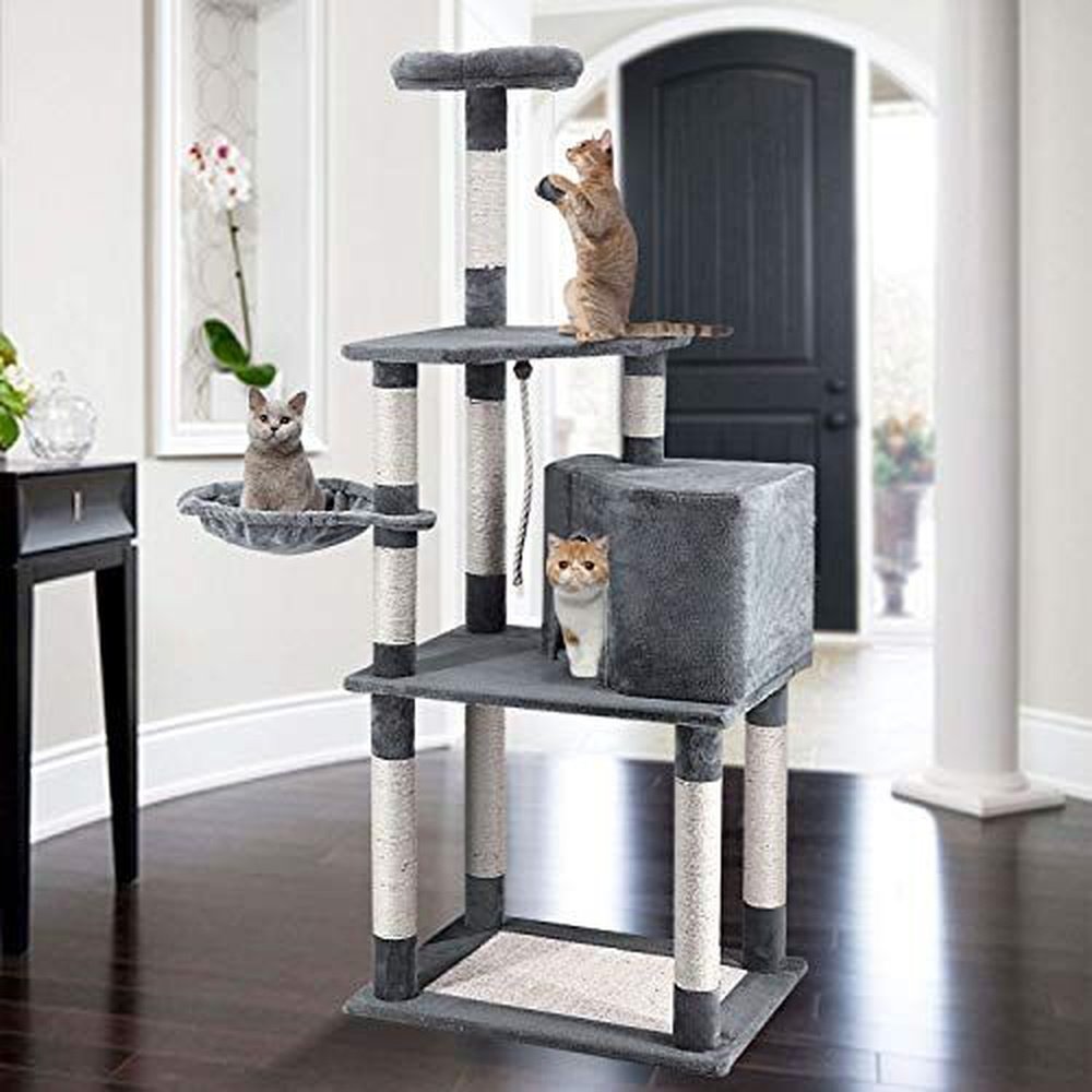 Cat Tree Condo with Scratching Post Platform - Simple Deluxe