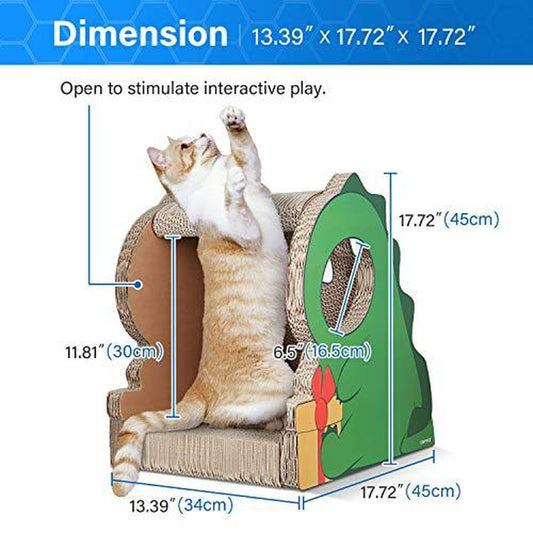Dinosaur Shape Cat Scratching House Bed Furniture Protector - Simple Deluxe