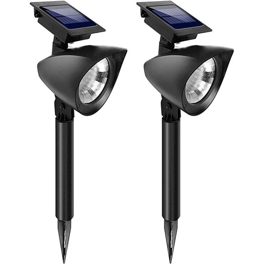 Simple Deluxe LED Solar Spotlights Outdoor Bright Adjustable In-Ground Light Landscape Light Security Lighting, 2 Pack, Black - Simple Deluxe