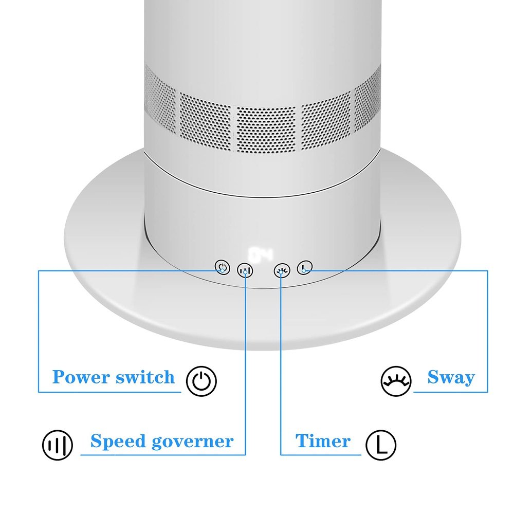 Stylish Bladeless Tower Fan-39inch - Simple Deluxe