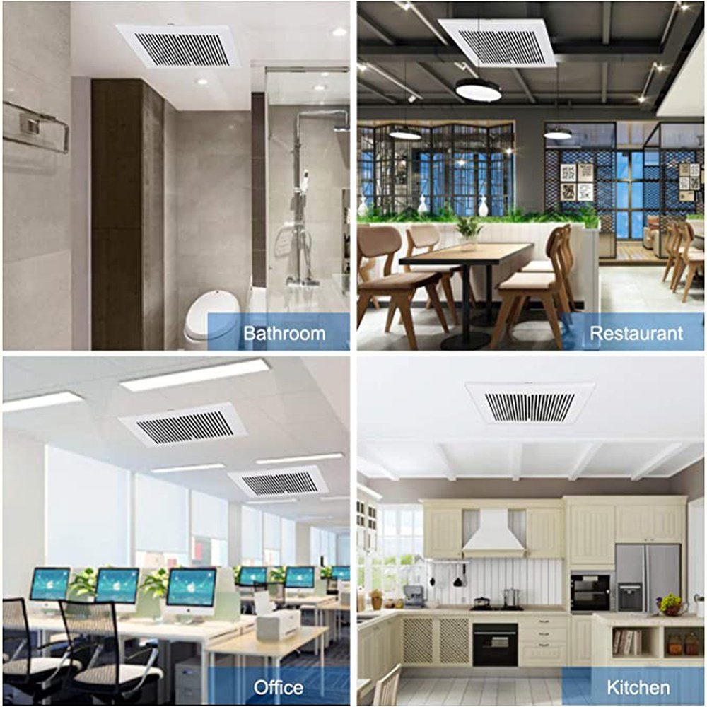 Ultra-Quiet Household HVAC Ventilation Fan for Bathroom, DC Motor, White - Simple Deluxe