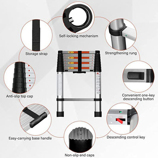 Simple Deluxe Telescoping Ladder 8.5FT - Simple Deluxe