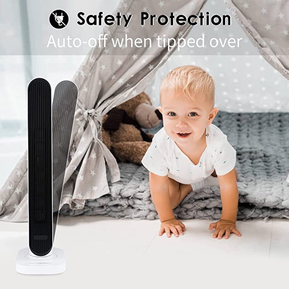 Simple Deluxe Electric Space Heater, 1500W Whole Room Tower Space Heater with Remote - Simple Deluxe