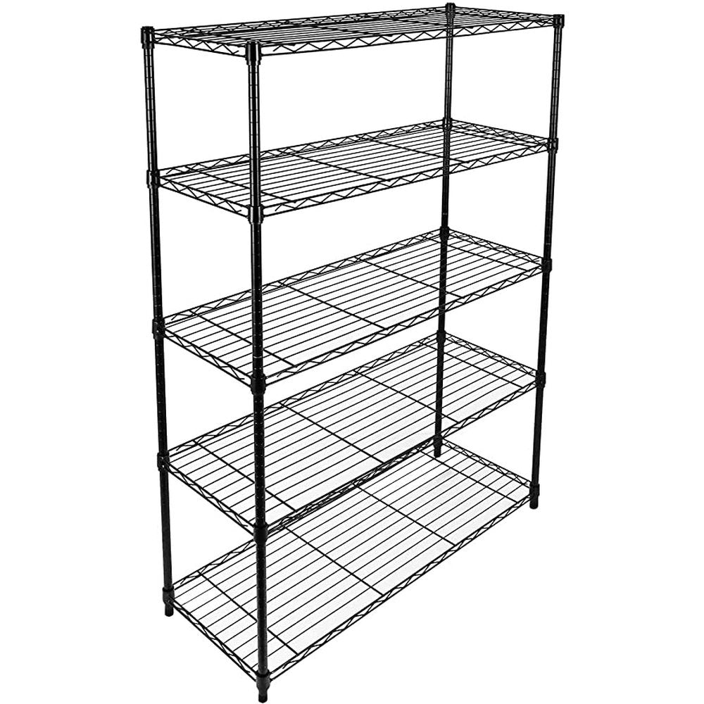 5-Tier Heavy Duty Storage Shelving Unit ,Black,36Lx14Wx60H inch, 1 Pack - Simple Deluxe