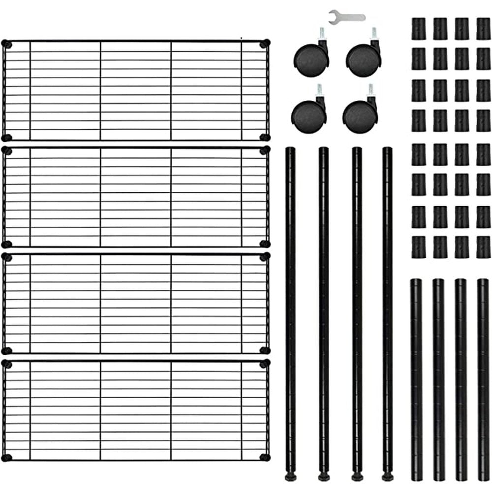 4-Tier Heavy Duty Storage Shelving Unit ,Black,36Lx14Wx54H inch, 1 Pack - Simple Deluxe