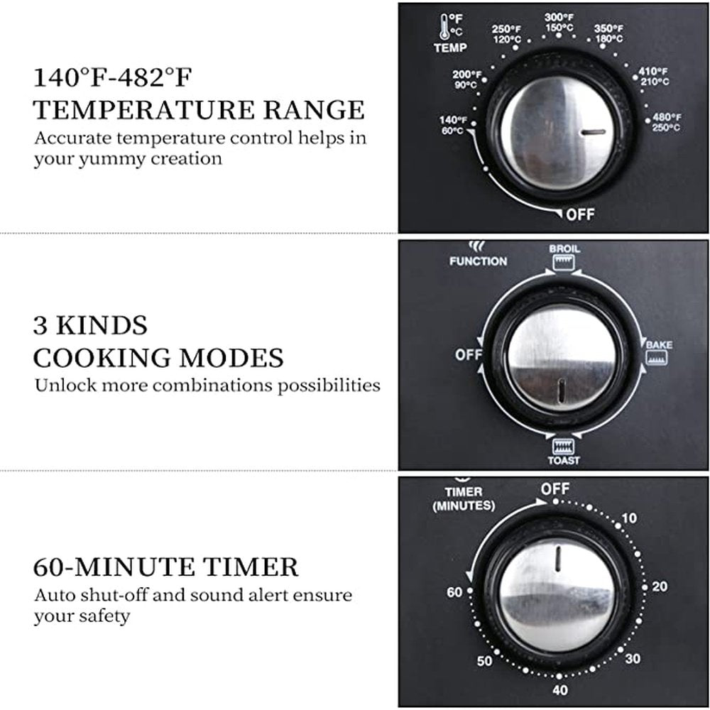 Simple Deluxe Toaster Oven with 20Litres Capacity, Compact Size Countertop Toaster - Simple Deluxe