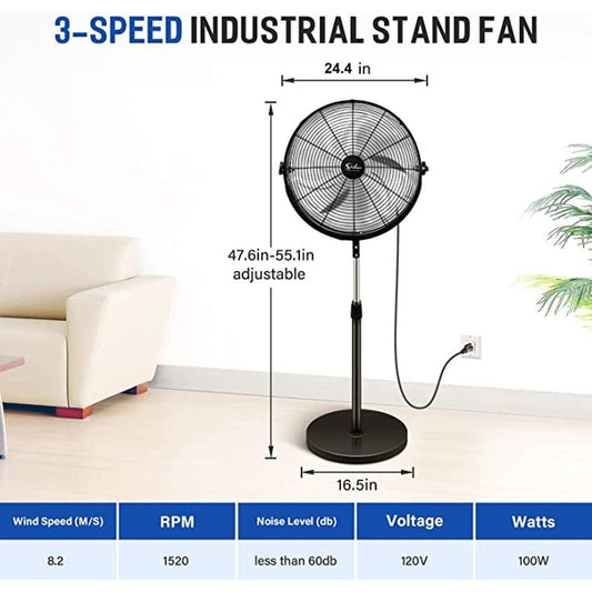 Simple Deluxe 20 Inch Pedestal Standing Fan - Simple Deluxe