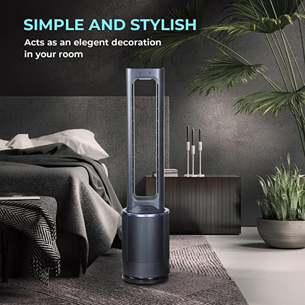 Simple Deluxe 15Hour Timing Closure Bladeless Fan, 42 Inches, Blue - Simple Deluxe