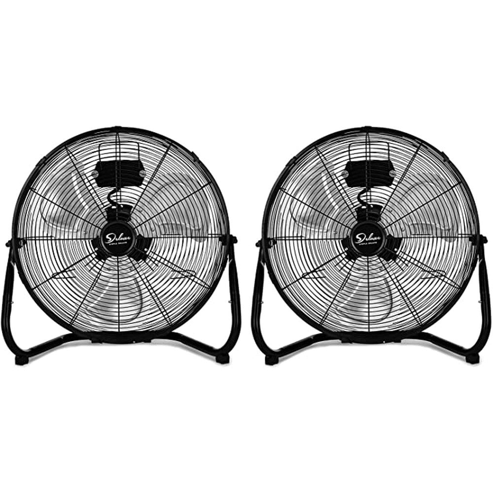 Simple Deluxe 20 Inch 3-Speed High Velocity Heavy Duty Metal Industrial Floor Fans - Simple Deluxe