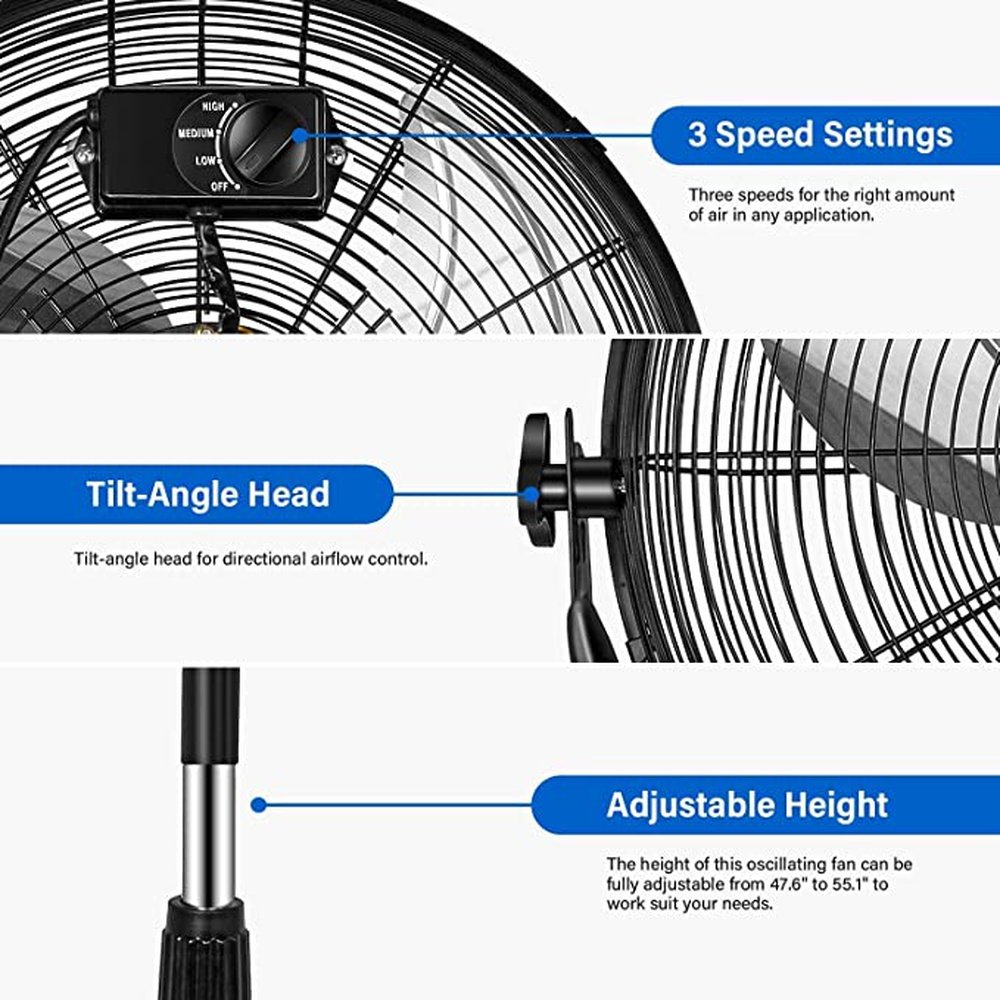 Simple Deluxe 20 Inch Pedestal Standing Fan - Simple Deluxe
