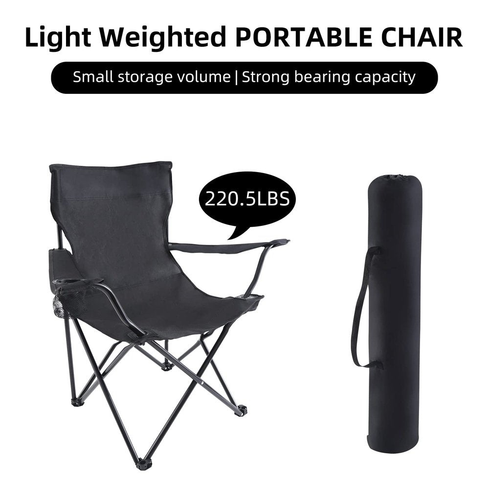 Portable Folding Camping Chair Black - Simple Deluxe