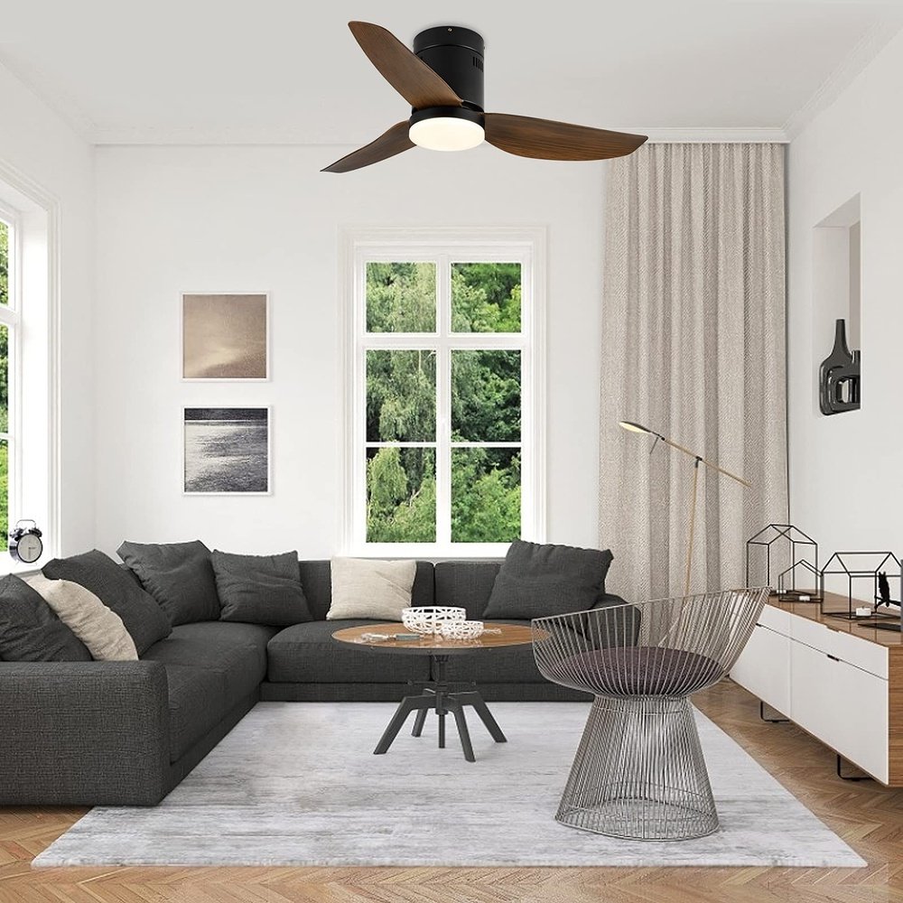 Modern LED Light Ceiling Fan Farmhouse Bronze 40inch - Simple Deluxe