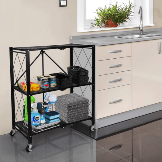 Foldable Series Metal Rack Shelves 3-Tier - Simple Deluxe