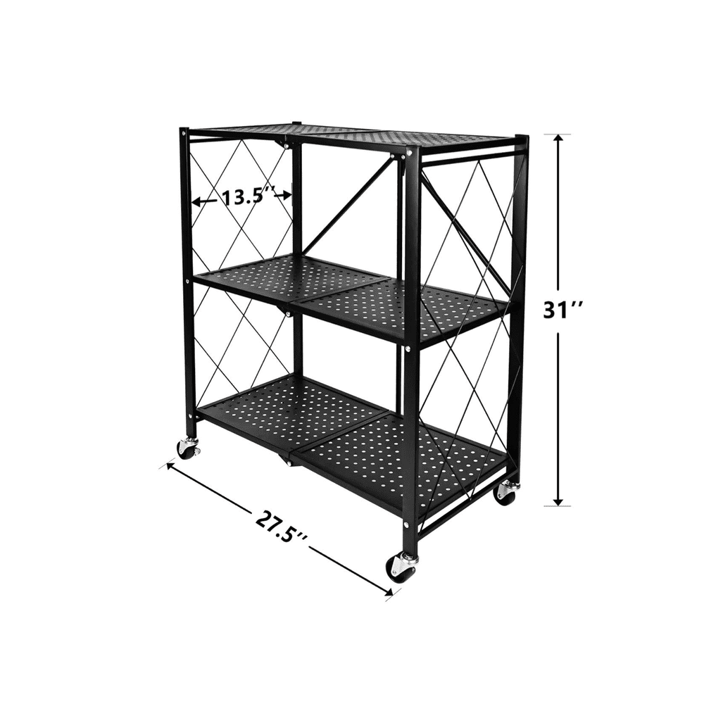 Foldable Series Metal Rack Shelves 3-Tier - Simple Deluxe