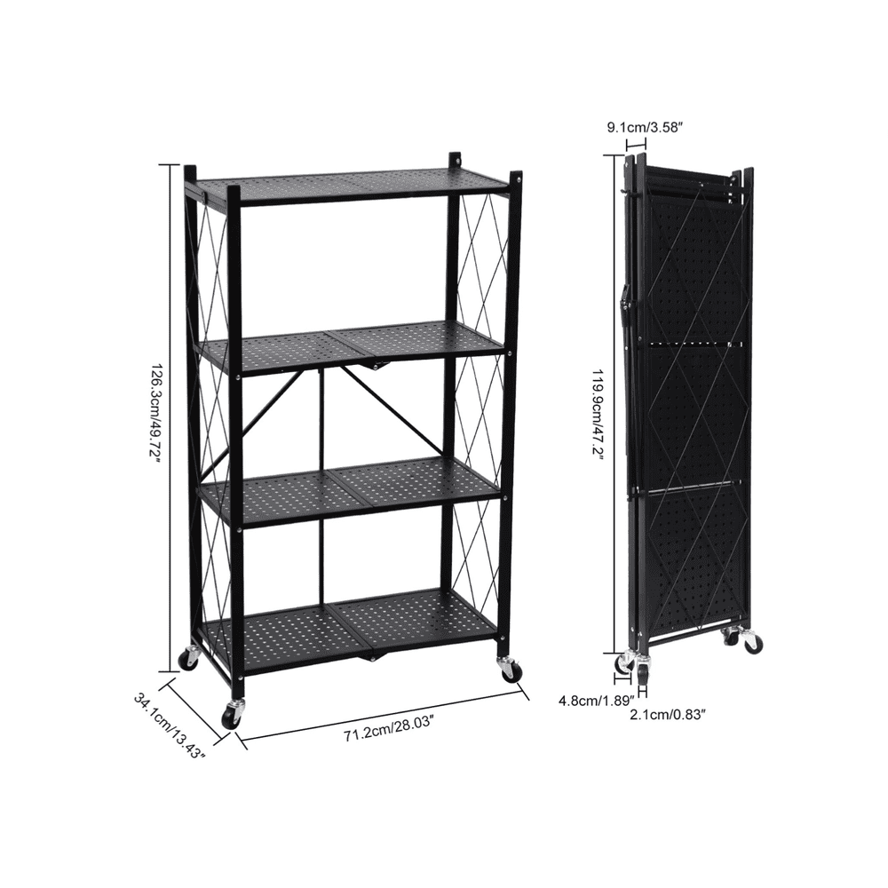 Foldable Series Metal Rack Shelves 4-Tier - Simple Deluxe