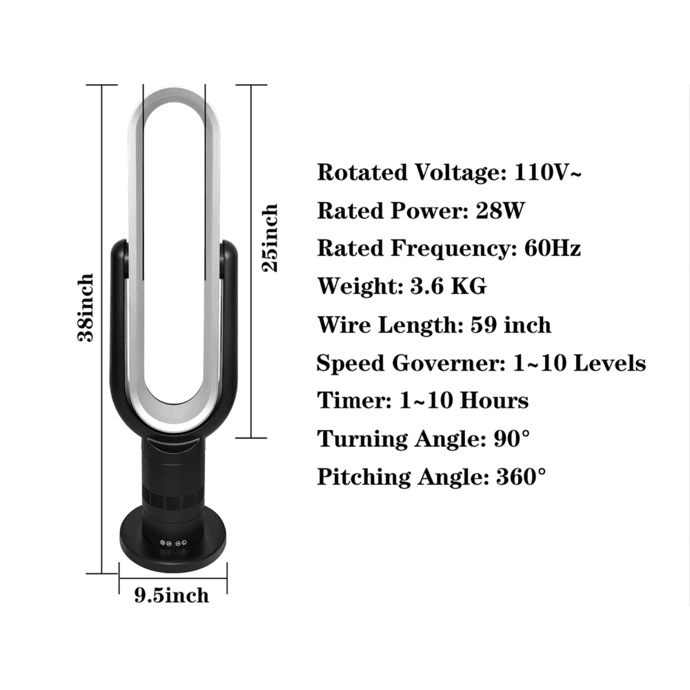 Innovative Bladeless Tower Fan-39inch - Simple Deluxe