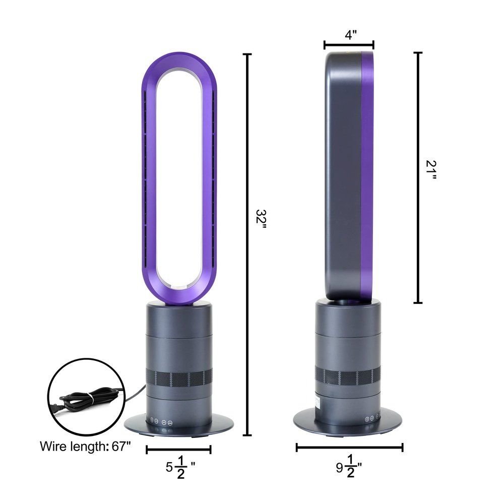 Air Circulator Fan with Remote Control-Purple - Simple Deluxe