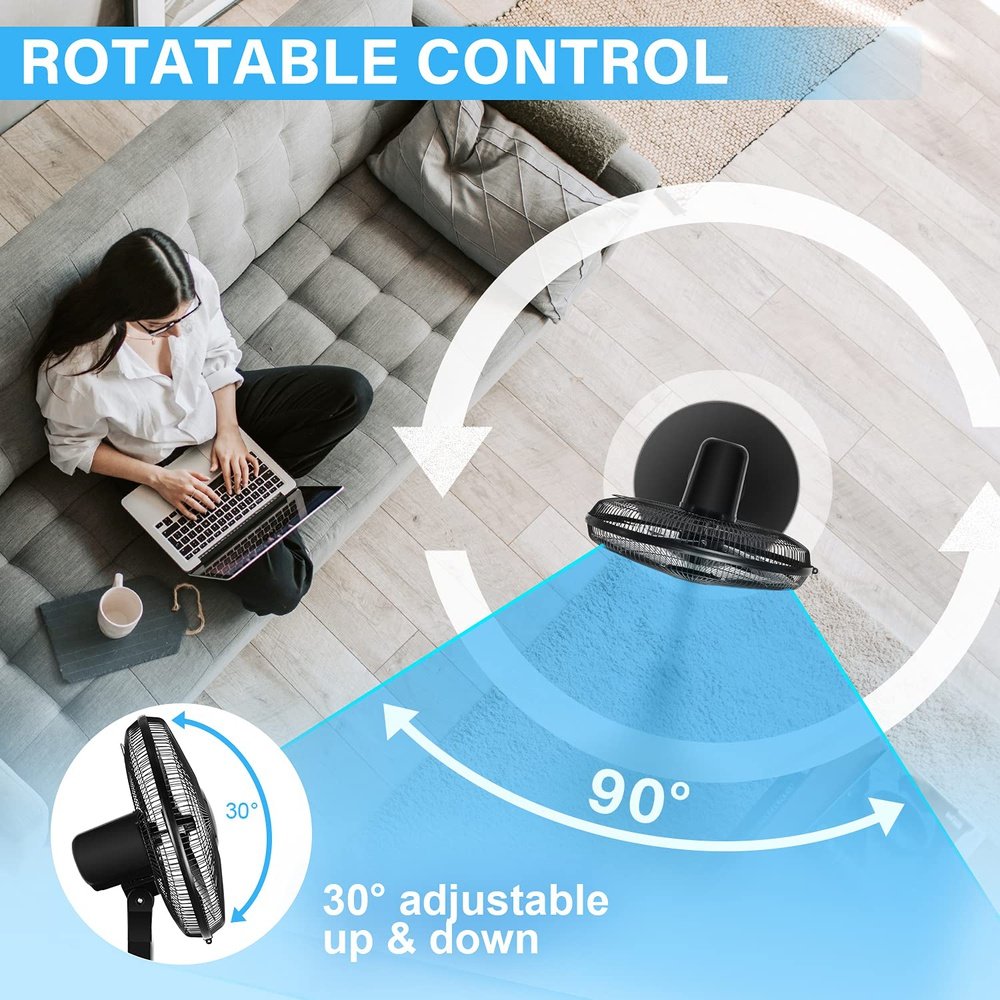 Oscillating Standing Fan with Remote Control-16inch - Simple Deluxe