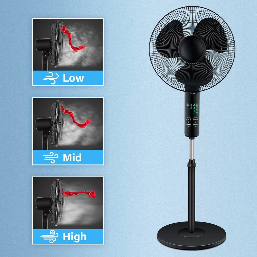 Oscillating Standing Fan with Remote Control-16inch - Simple Deluxe