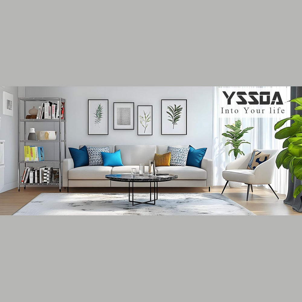 YSSOA 3-Tier Heavy Duty Storage Shelves 750Lb Capacity, 24.02" D x 13.78" W x 21.97" H Shelving Unit for Pantry, Garage, Laundry and Kitchen, Chrome