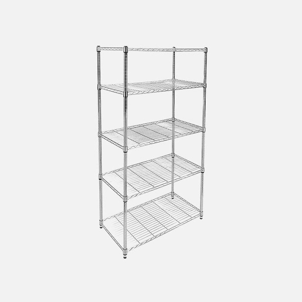 Adjustable Steel Storage Chrome Shelves 5-Tier - Simple Deluxe