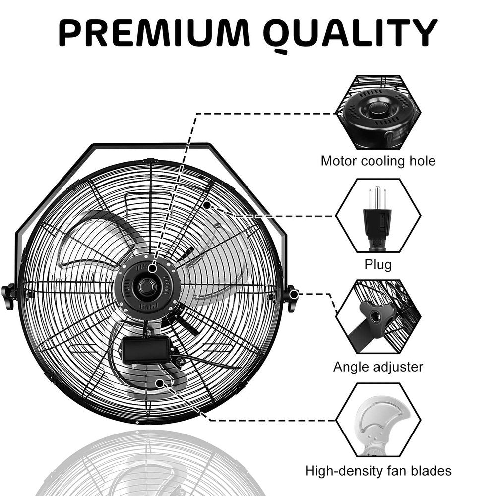 High Velocity Metal Wall Mount Fan-20inch - Simple Deluxe