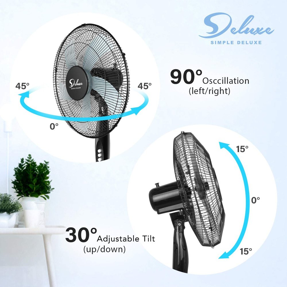 Oscillating Pedestal Stand Fan-16inch - Simple Deluxe
