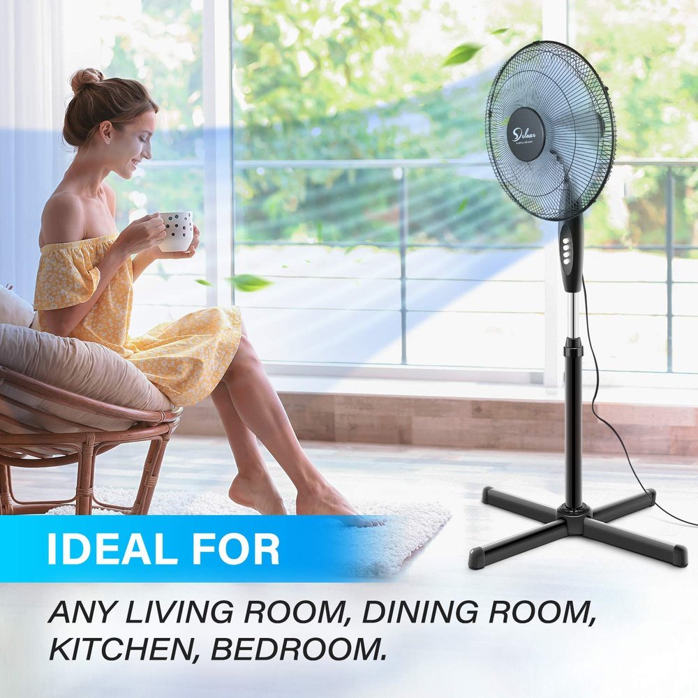16 Inch Fan Oscillating Pedestal Stand Fan-16inch – Simple Deluxe
