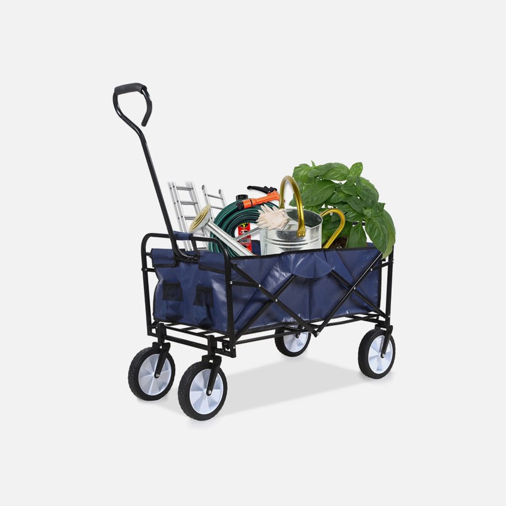 Rolling Collapsible Garden Cart - Blue - Simple Deluxe