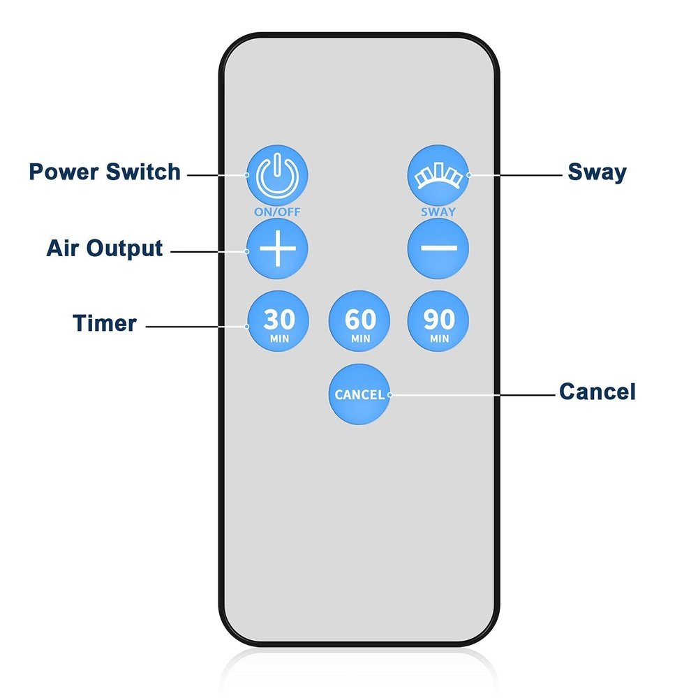 Bladeless Tower Fan with Remote Control-27inch - Simple Deluxe