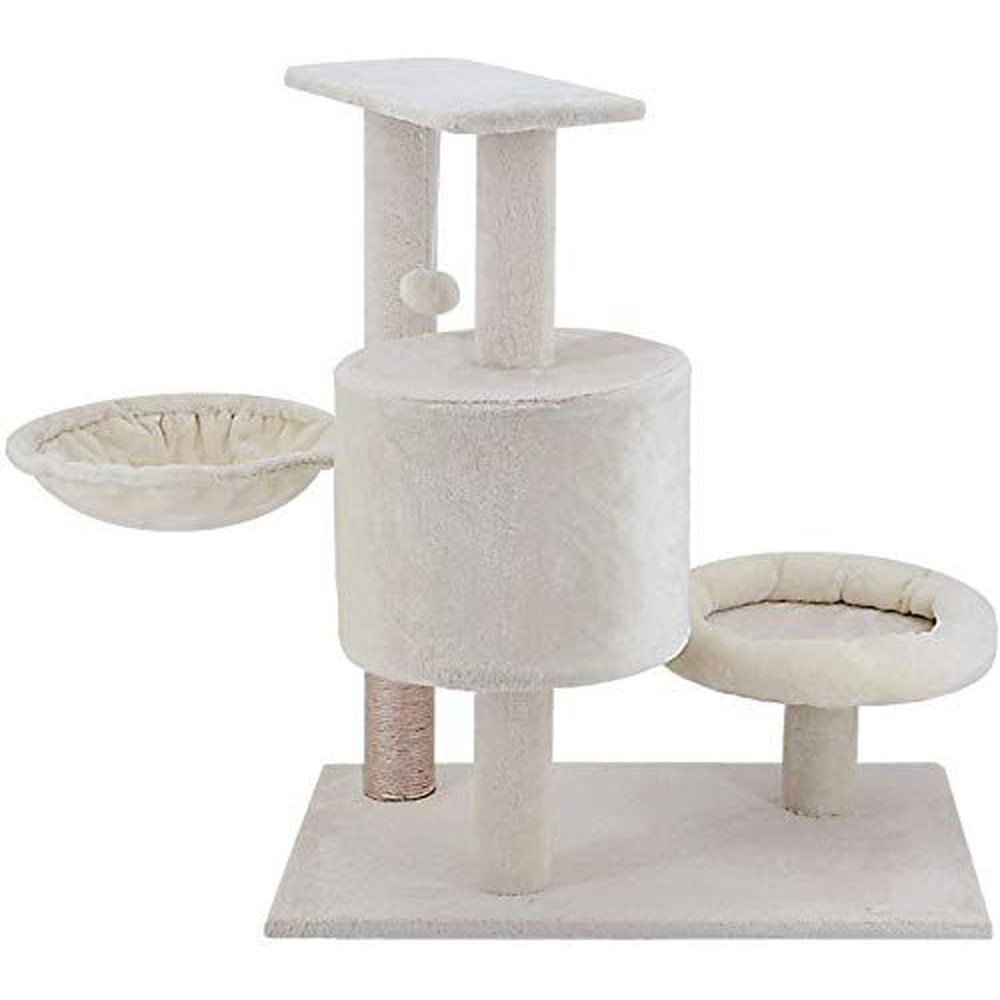 Cat Tree with Platform and Scratching Posts -28inch - Simple Deluxe