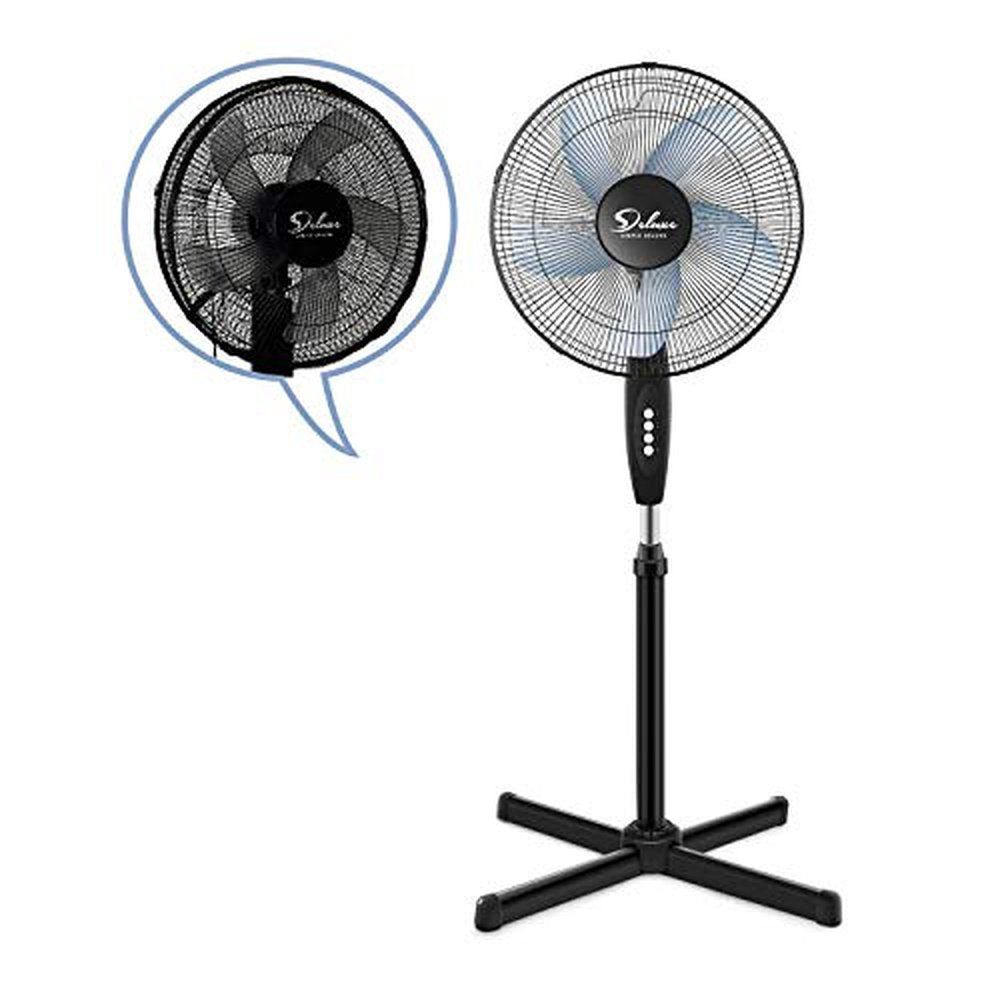 Adjustable Speed Pedestal Stand Fan with Fan Dust Cover- 16 inch - Simple Deluxe