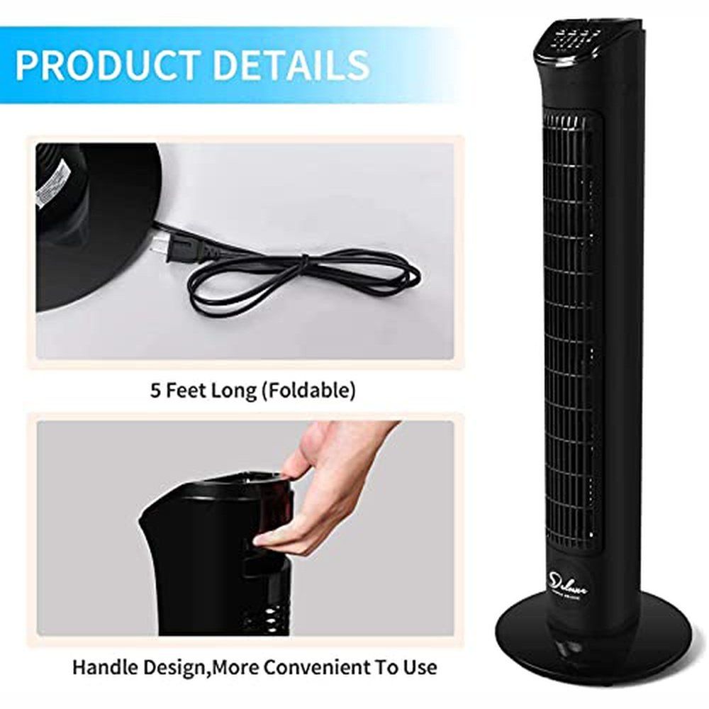 Electric Oscillating Tower Fan -37inch - Simple Deluxe