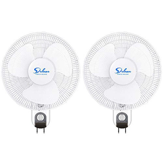 Quiet Operation Household Wall Mount Fans Oscillating, 2 Pack - Simple Deluxe