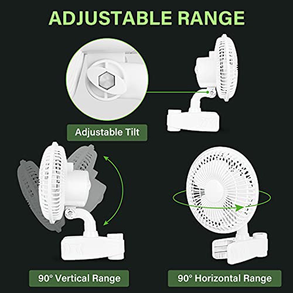 【2pcs】Tent Pole Clip Fan Monkey Fan Wall-Mounted Fans -6inch - Simple Deluxe