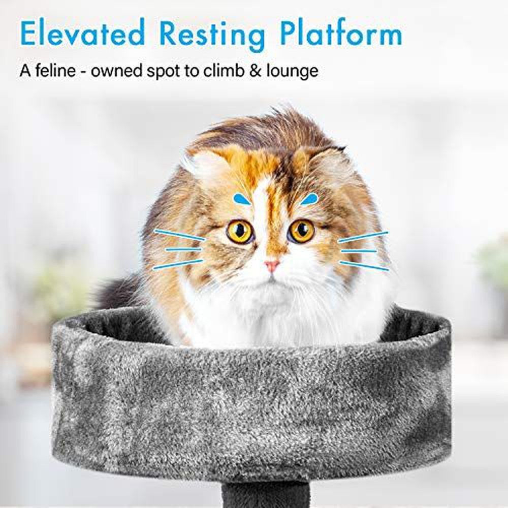 Cat Tree with Platform and Scratching Posts Cat Tower for Indoor Cats - Simple Deluxe
