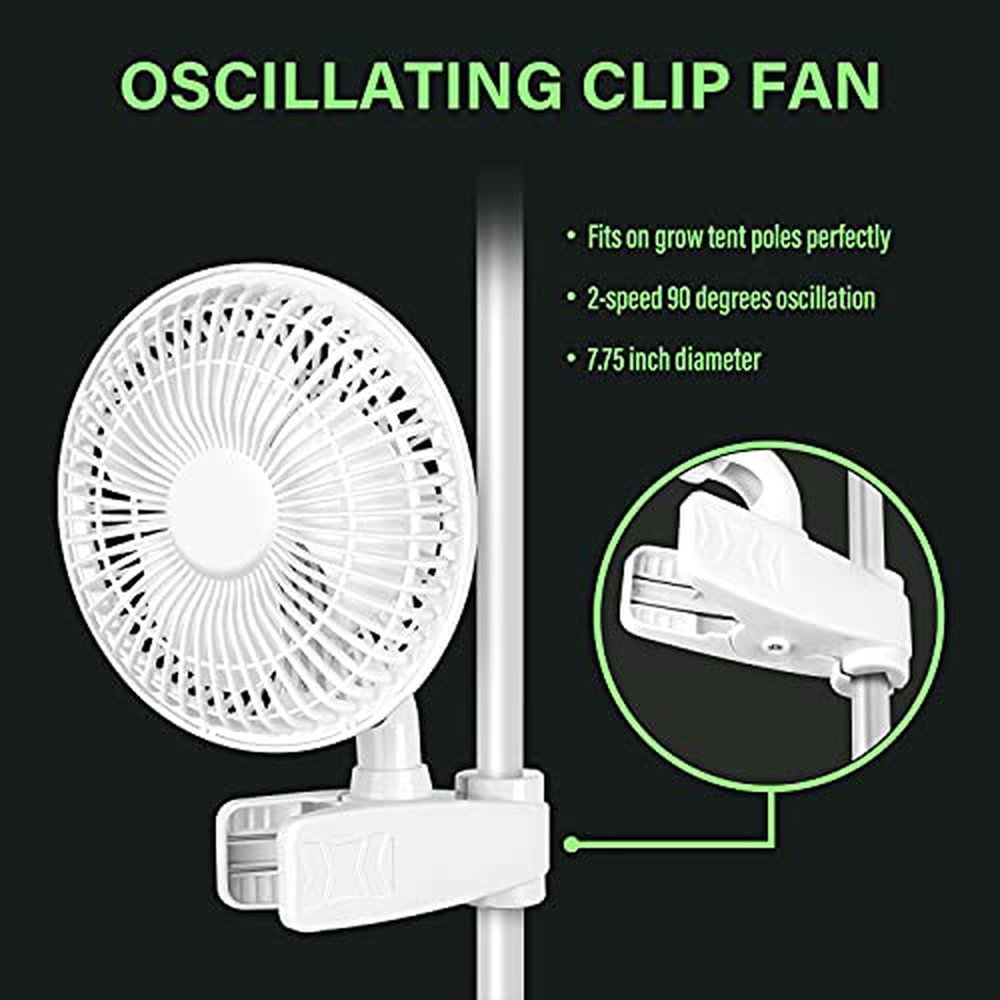 【2pcs】Tent Pole Clip Fan Monkey Fan Wall-Mounted Fans -6inch - Simple Deluxe