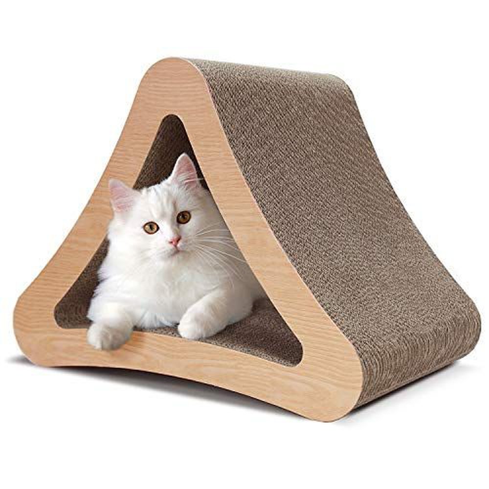 3-Sided Triangle Cat Scratching Post Scratcher Cardboard - Simple Deluxe