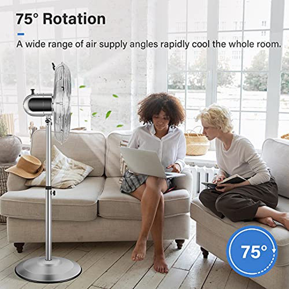 Adjustable Heights Quality Made Durable Stand Fans-16 Inch - Simple Deluxe