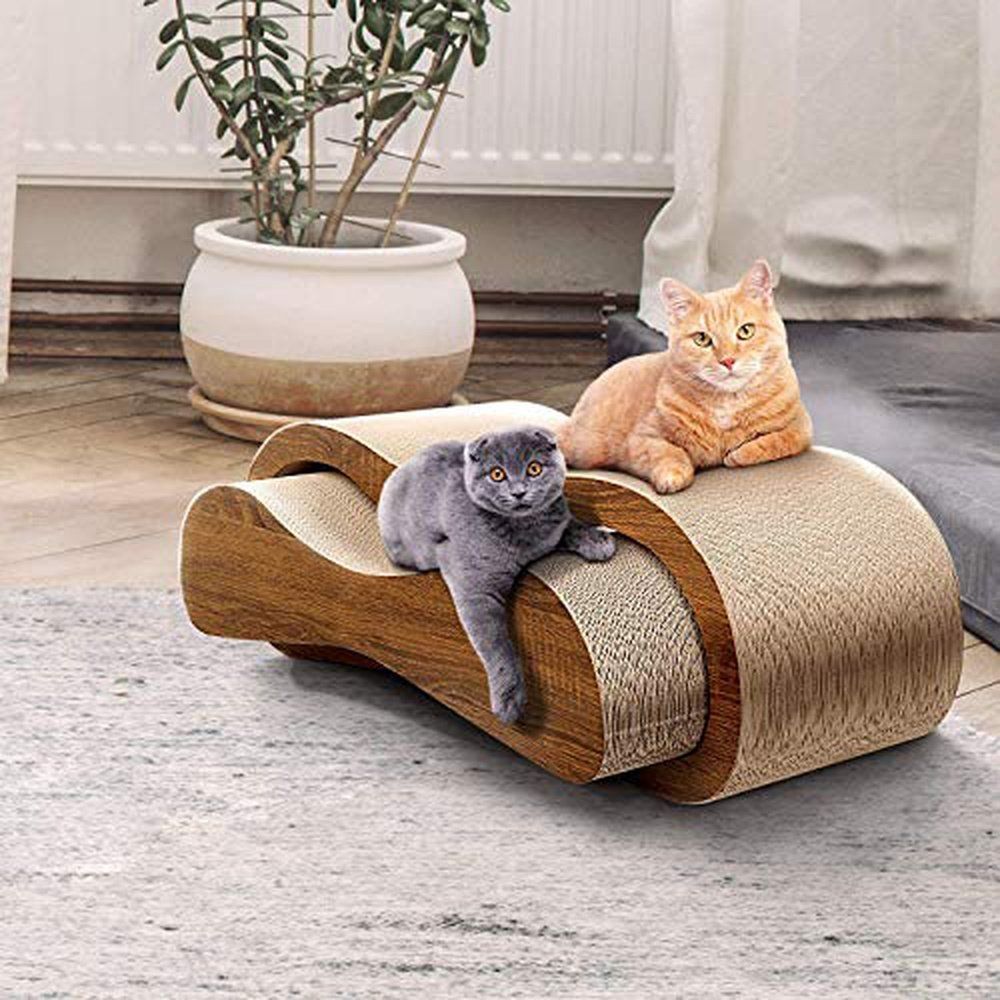 2 in 1 Cat Scratcher Cardboard Lounge Bed - Simple Deluxe