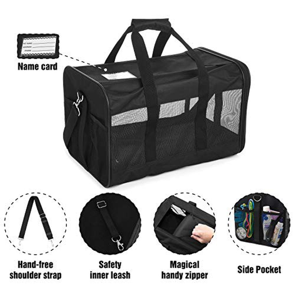 Pet Travel Carrier Soft Sided Portable Bag -L - Simple Deluxe